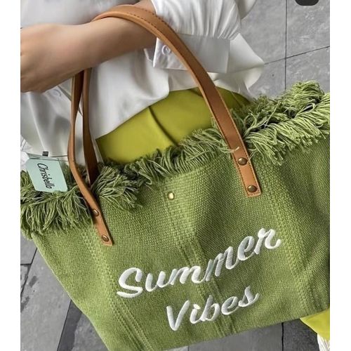Summer Vibes Tote Bag | Premium Quality Fabric Carry Bag | Lightweight, Spacious, Reusable & Eco-Friendly | Stylish Everyday Tote for Shopping, Travel & Beach