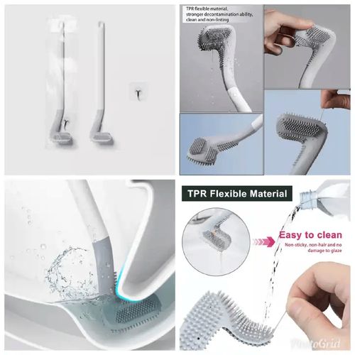 Silicone Bristle Toilet Brush with Double-Sided Design – Hygienic, Durable, and Efficient Cleaning Solution