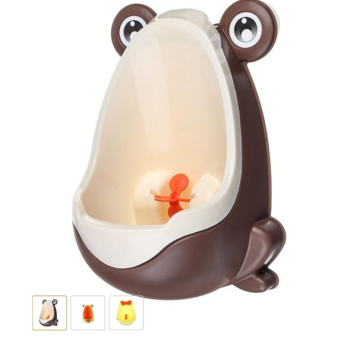 Cute Frog Potty Training Urinal for Baby Boys – Wall-Mounted Portable Toddler Training Urinal with Removable Bowl, Splash-Proof Design & Strong Suction Cups