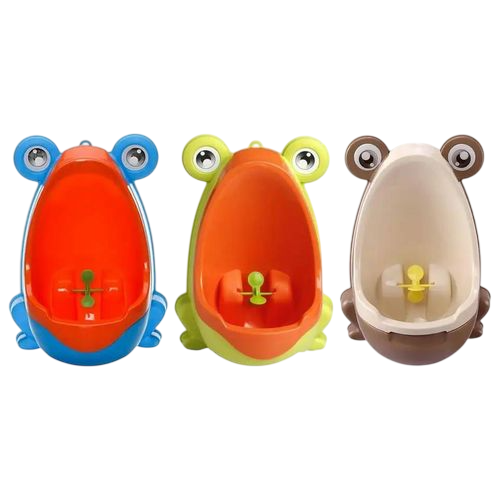 Cute Frog Potty Training Urinal for Baby Boys – Wall-Mounted Portable Toddler Training Urinal with Removable Bowl, Splash-Proof Design & Strong Suction Cups