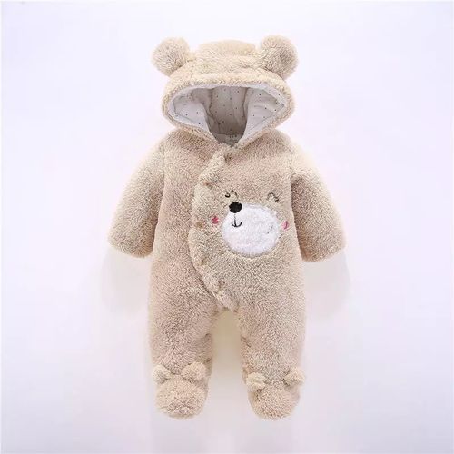 Baby Warm Heavy fashion Long Sleeve Cartoon Themed Hooded Rompers