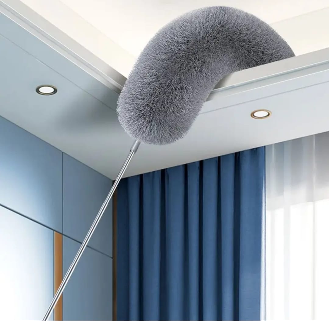 Microfiber Duster Extra Long Telescopic Pole Scratch-Resistant Cover,Bendable,Washable,Hypoallergenic,Lint Free Feather Dusters for Cleaning Roof,Ceiling Fan,Blinds,Cobwebs,Baseboards