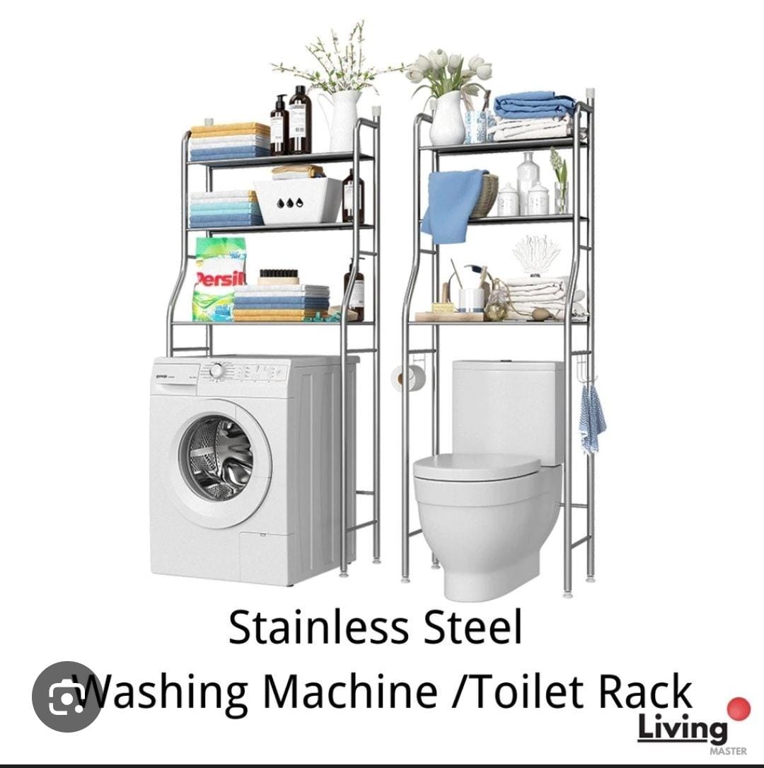 Metallic over the toilet rack