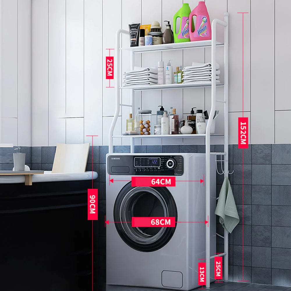 Metallic over the toilet rack