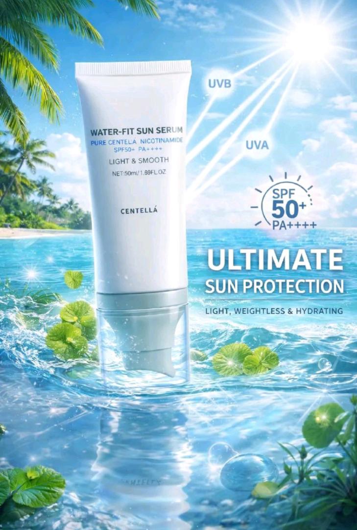 Centella Water-Fit Sun Serum SPF50+ PA++++ Sunscreen -Lightweight UV Protection