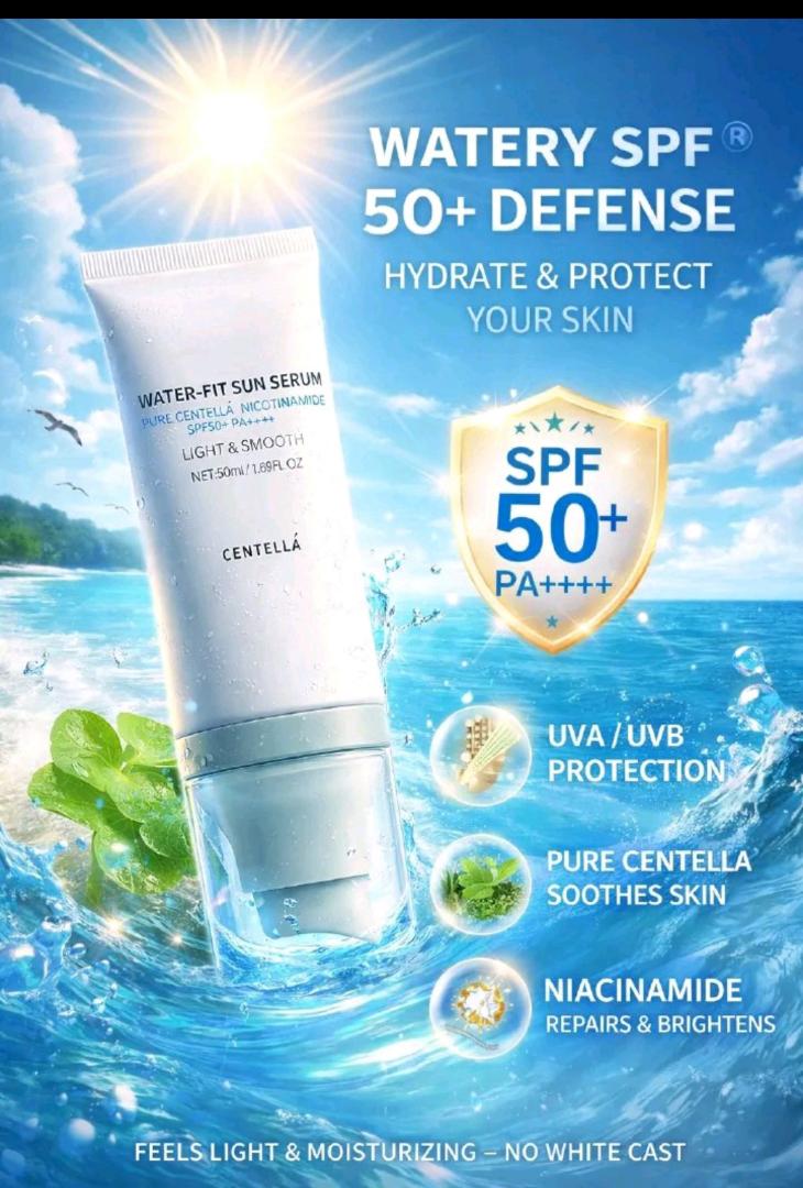 Centella Water-Fit Sun Serum SPF50+ PA++++ Sunscreen -Lightweight UV Protection