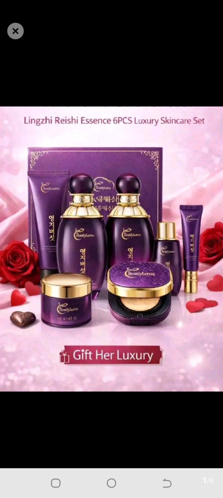 [100% ORIGINAL ] Korean  Mushroom SKIN-CARE Package/Set.. LINGZHI Mushroom Package ,Set of 6 Products.(DISCOUNTED)