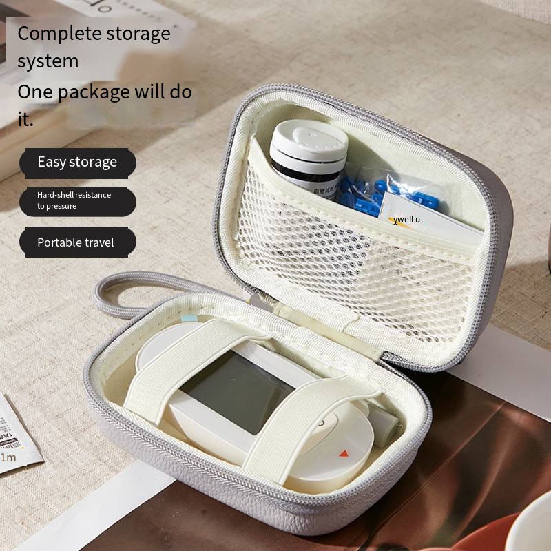 Electronic blood glucose meter storage bag suitable for Fish Leap Roche Sano portable handheld protective storage box