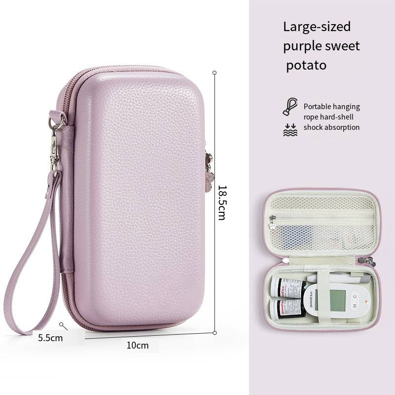 Electronic blood glucose meter storage bag suitable for Fish Leap Roche Sano portable handheld protective storage box