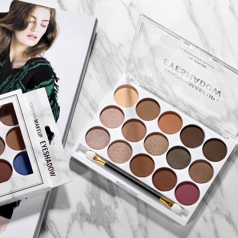 15 color multi-color eye shadow plate earth color pearlescent matte eye shadow beginner