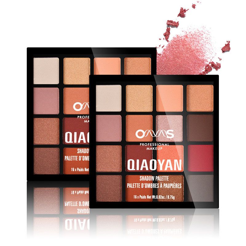 16 color peach blossom makeup pearl eye shadow plate earth color nude makeup beginners are not easy to smudge color makeup eye shadow view 2