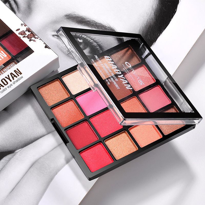 16 color peach blossom makeup pearl eye shadow plate earth color nude makeup beginners are not easy to smudge color makeup eye shadow view 4
