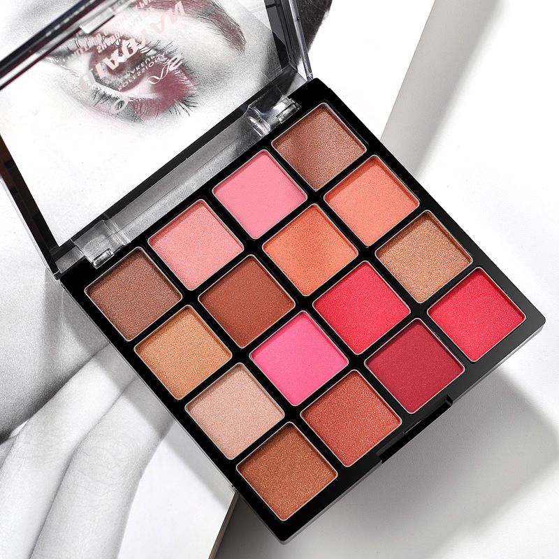 16 color peach blossom makeup pearl eye shadow plate earth color nude makeup beginners are not easy to smudge color makeup eye shadow view 5