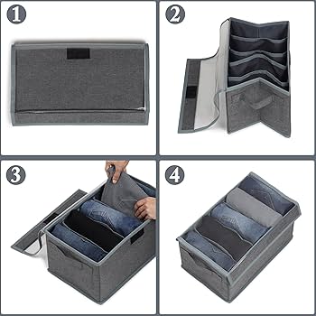 Hot sale! Dust proof Transparent cover Foldable clothes organizer now available- Foldable Fabric Clothes Storage Box with Lid – Closet Organizer for Jeans & Blankets