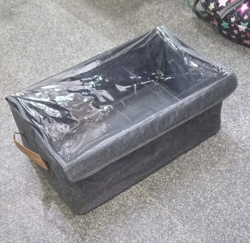 Hot sale! Dust proof Transparent cover Foldable clothes organizer now available- Foldable Fabric Clothes Storage Box with Lid – Closet Organizer for Jeans & Blankets