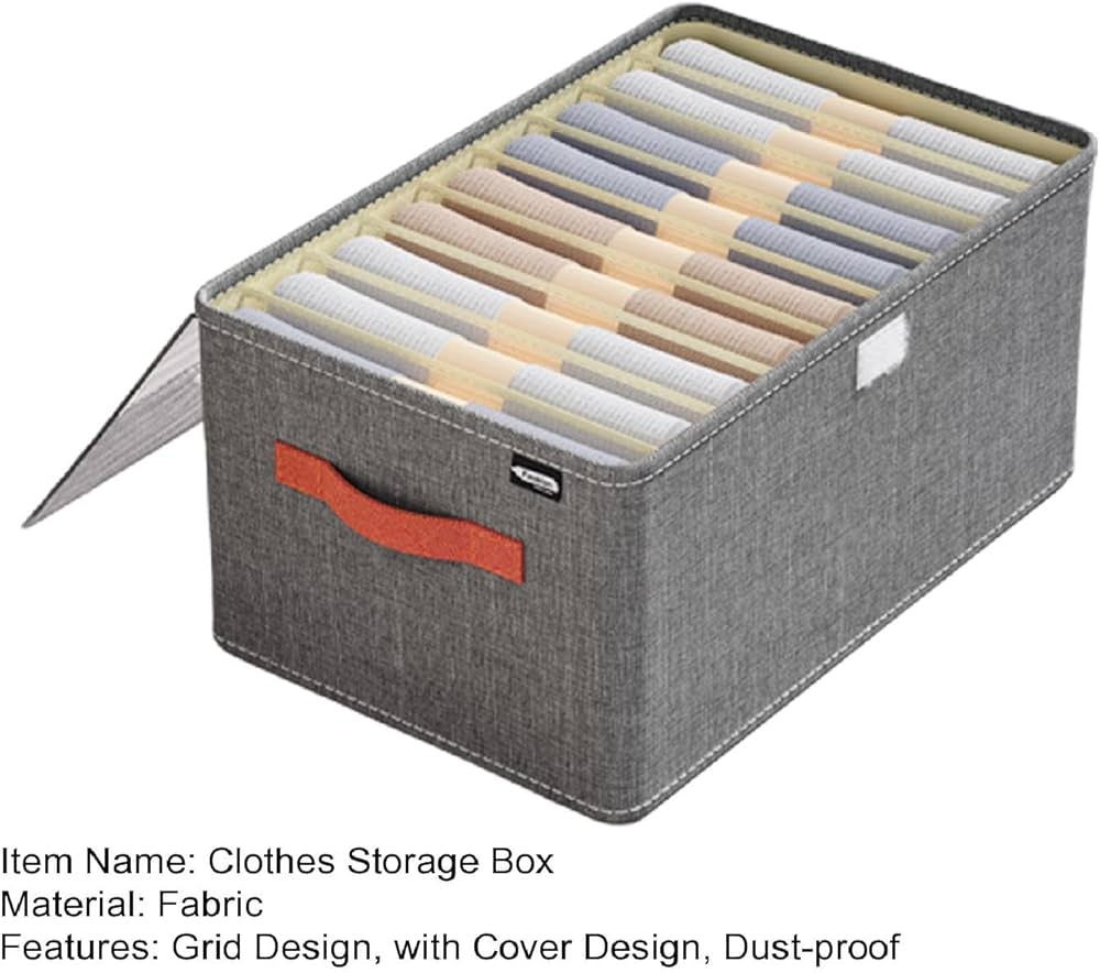 Hot sale! Dust proof Transparent cover Foldable clothes organizer now available- Foldable Fabric Clothes Storage Box with Lid – Closet Organizer for Jeans & Blankets