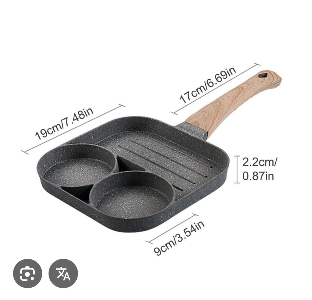Reduced price!🔥🔥High Quality heavy granite non~stick 3 slot pan cake /egg pan egg and steak fry pan -.conveniently and is made of super-conductive die-cast aluminum that is highly durab
