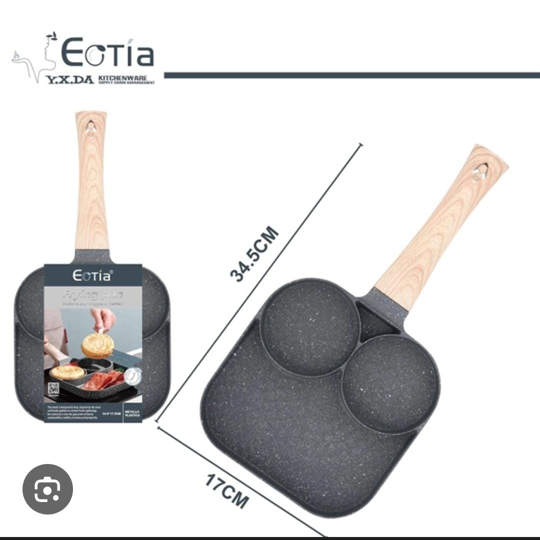 Reduced price!🔥🔥High Quality heavy granite non~stick 3 slot pan cake /egg pan egg and steak fry pan -.conveniently and is made of super-conductive die-cast aluminum that is highly durab