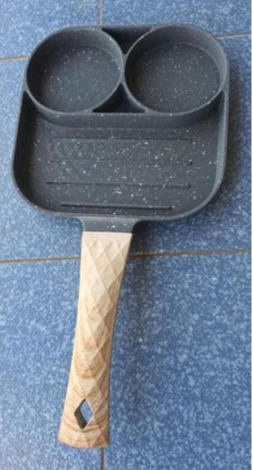 Reduced price!🔥🔥High Quality heavy granite non~stick 3 slot pan cake /egg pan egg and steak fry pan -.conveniently and is made of super-conductive die-cast aluminum that is highly durab