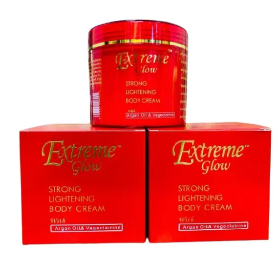 Orignal! Extreme Glow Strong Lightening Body Cream with Argan Oil and Vegeclairine Brightens Dark Spots, Evens Skin Tone, Hydrates, Smooths for a Soft Radiant Body