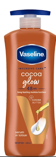Vaseline Intensive Care Cocoa Glow Body Lotion 400ml The non-greasy, fast-absorbing formula makes it perfect for everyday use, leaving your skin feeling silky smooth, soft, and beautifully conditioned
