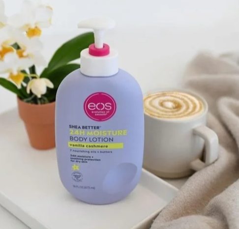 Orignal EOS Shea Better 24H Moisture Body Lotion – Vanilla Cashmere (16 fl oz / 473mL) 24-Hour Moisture Body Lotion in Vanilla Cashmere.