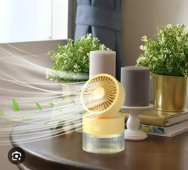 350ml Rechargeable Portable Fan with Humidifier – 3 Speed Mini Cooling Mist Fan (35ml/h Output)