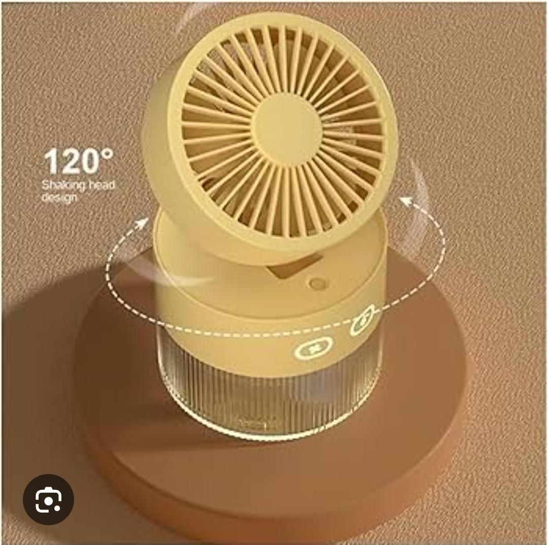 350ml Rechargeable Portable Fan with Humidifier – 3 Speed Mini Cooling Mist Fan (35ml/h Output)
