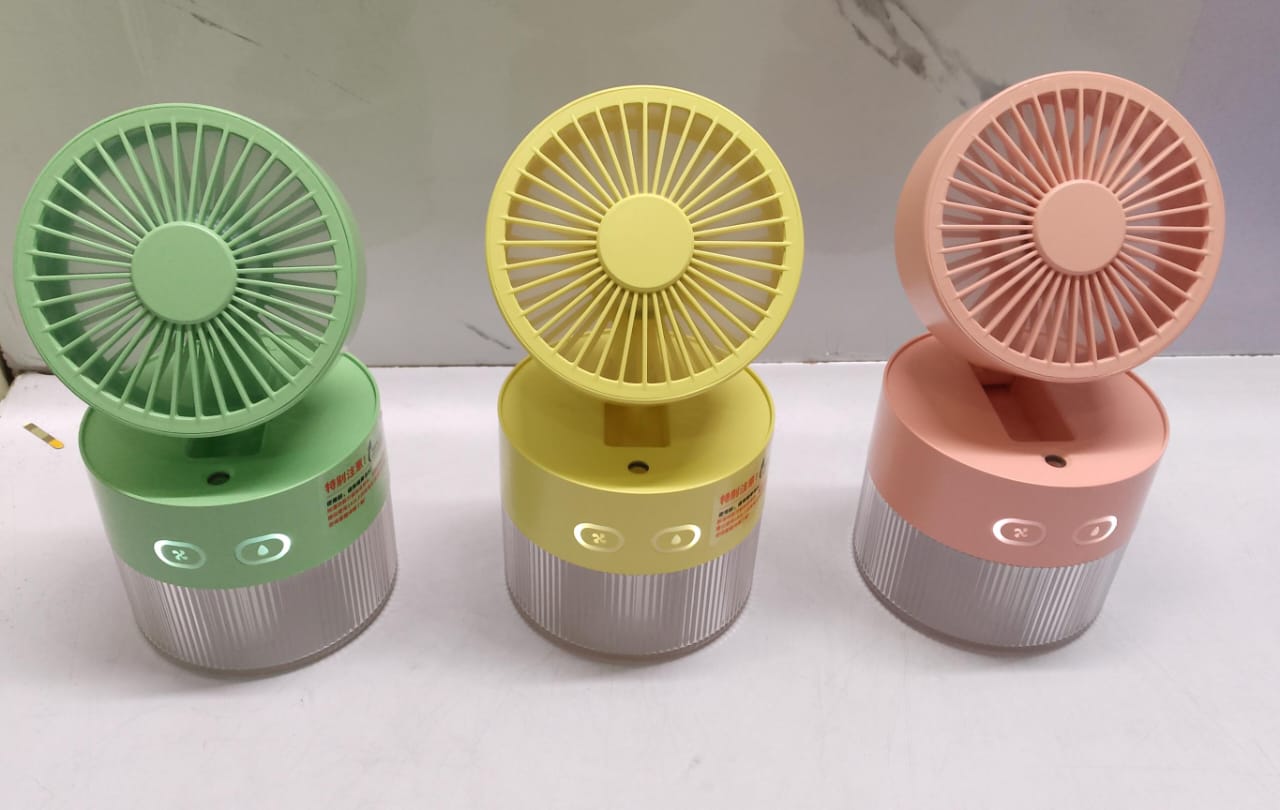 350ml Rechargeable Portable Fan with Humidifier – 3 Speed Mini Cooling Mist Fan (35ml/h Output)