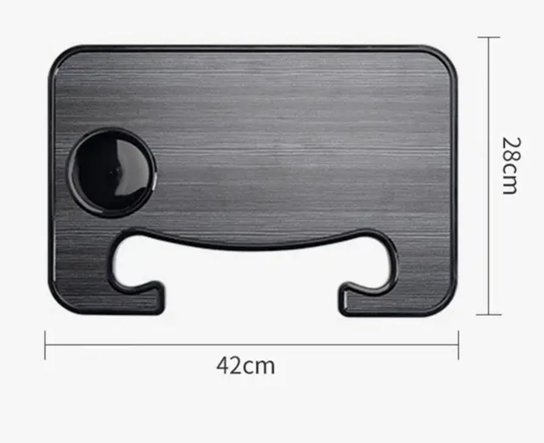 WOODEN SLOTTED STEERING WHEEL TABLE TRAY (FOR FOOD, LAPTOP DRINK HOLDER, TABLET ETC) MULTIPURPOSE TRAVEL CAR ACCESSORIES, CAR SEAT STAND TRAYS FOR EATING, STEERING