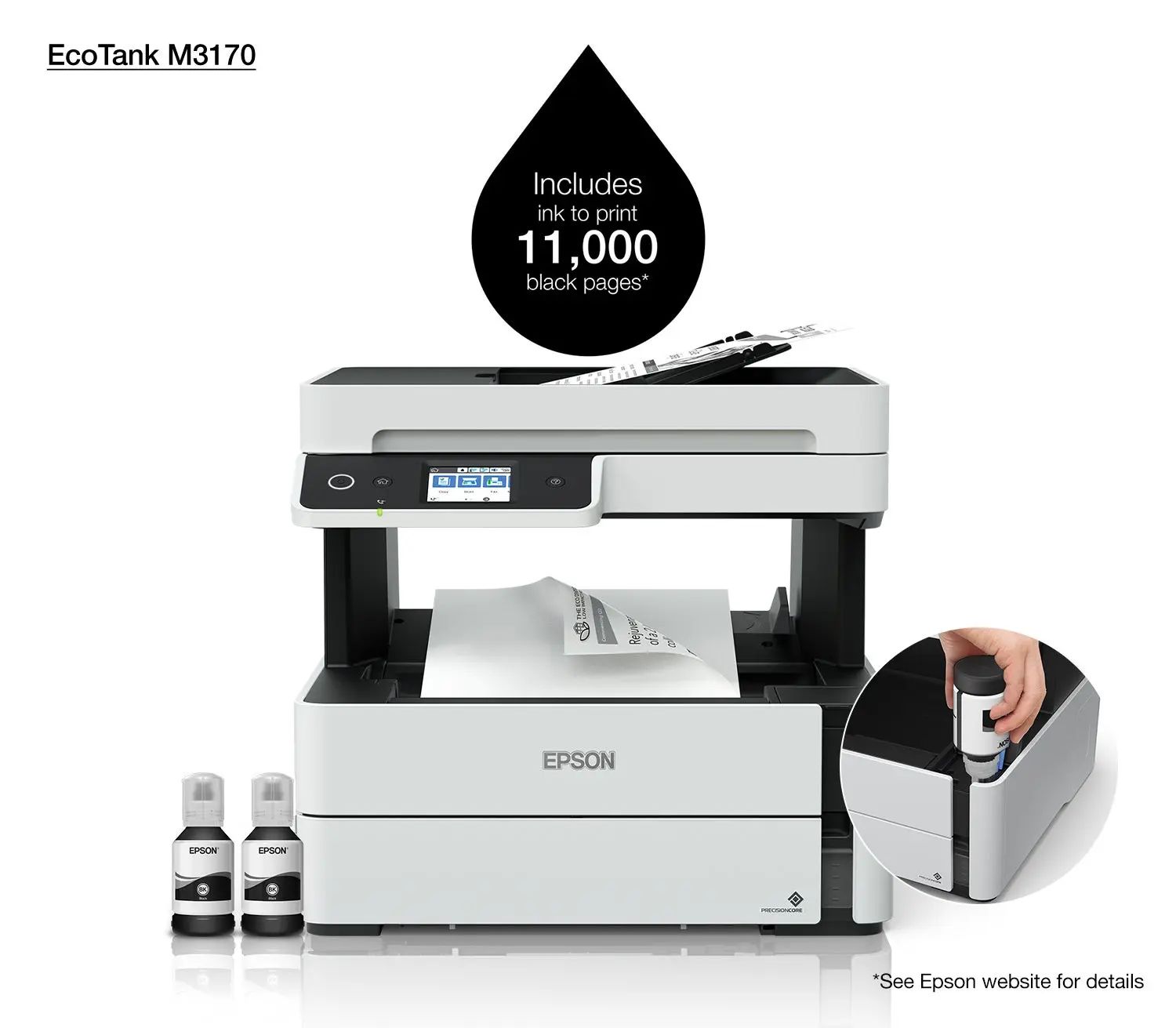 Epson EcoTank Monochrome M3170 All-in-One Duplex Wi-Fi Printer