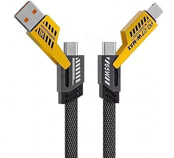 4-in-1 65W Fast Charging Cable – USB-C | USB-A | Lightning | Micro USB | All Devices One Cable | 480Mbps Data Transfer