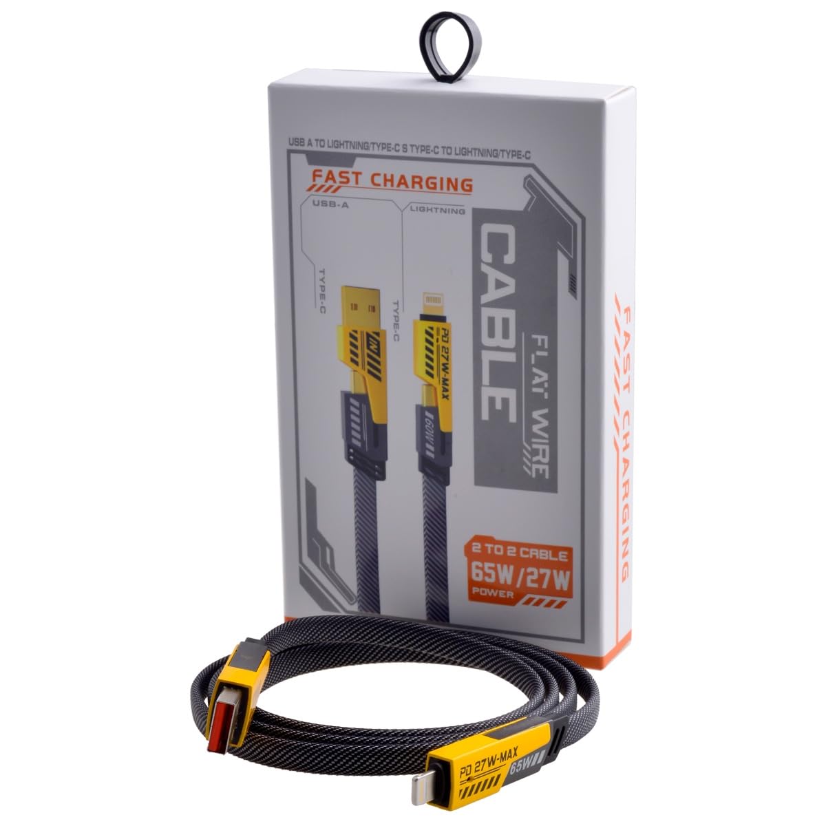 4-in-1 65W Fast Charging Cable – USB-C | USB-A | Lightning | Micro USB | All Devices One Cable | 480Mbps Data Transfer