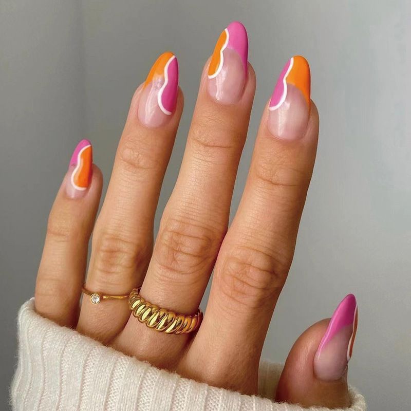 24 PCS Gift Set Fake Nails Perfect For Birthdays Free Glue Included