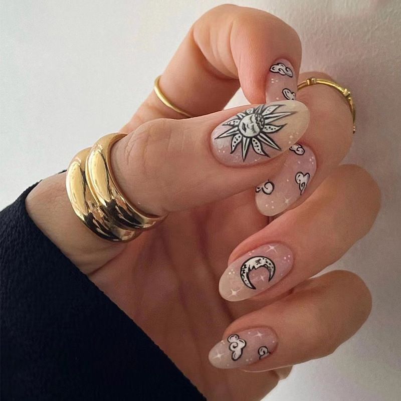 24 PCS Teen Girl Fake Nails Trendy Design Press On Nails Free Glue Included