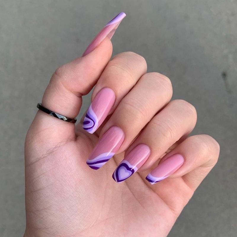 24 PCS Odorless Fake Nails Safe For Daily Wear Free Glue Included