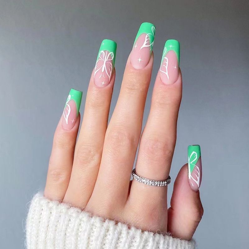 24 PCS Mix & Match Fake Nails Assorted Design Press On Nails Free Glue Included