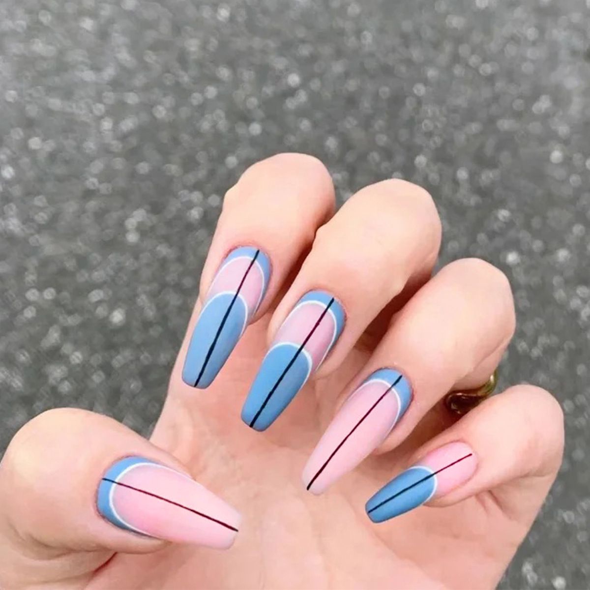 24 PCS Mix & Match Fake Nails Assorted Design Press On Nails Free Glue Included
