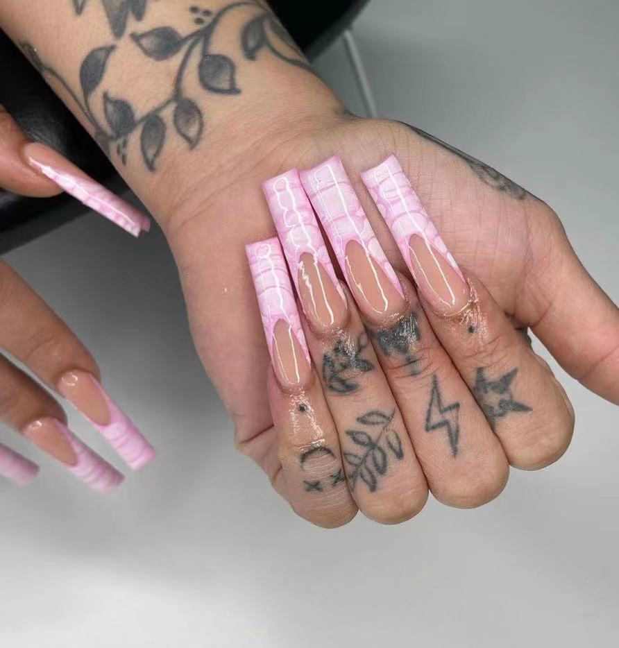 24 PCS Professional fake Nail Set Salon Quality Tools Included Free Glue Included
