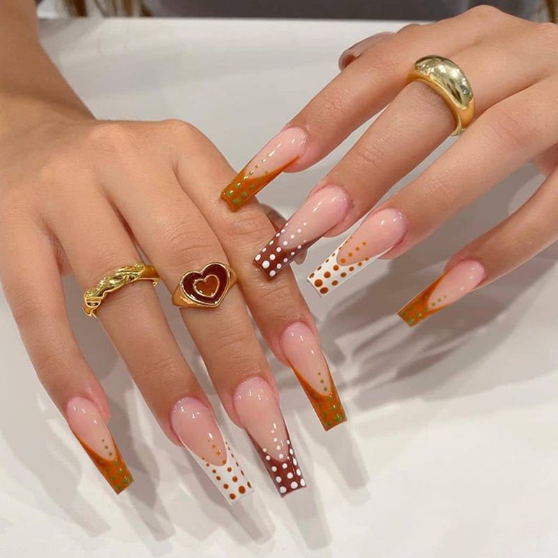 24 PCS Acrylic False Nails Strong & Durable Press On Nails Free Glue Included Fake nail