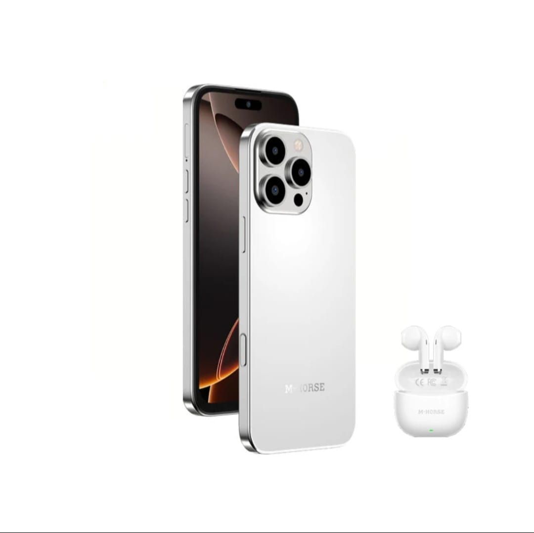 LIMITED OFFER!! M-HORSE M16 Pro Max + 6.6'' HD + incell 8GB RAM + 128GB ROM 8MP Front camera +13MP Rear camera 5000mAh battery capacity,  Android 14 phone smartphone, WITH EARPODS