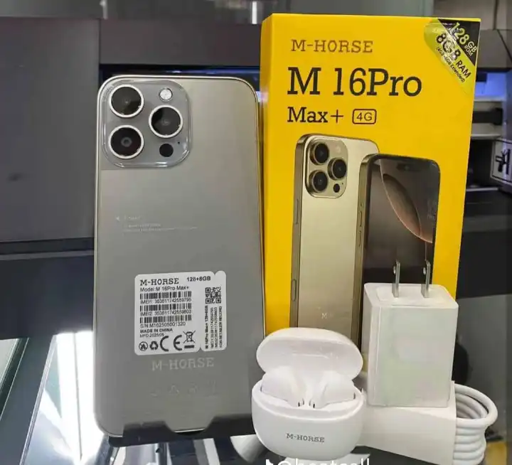 LIMITED OFFER!! M-HORSE M16 Pro Max + 6.6'' HD + incell 8GB RAM + 128GB ROM 8MP Front camera +13MP Rear camera 5000mAh battery capacity,  Android 14 phone smartphone, WITH EARPODS