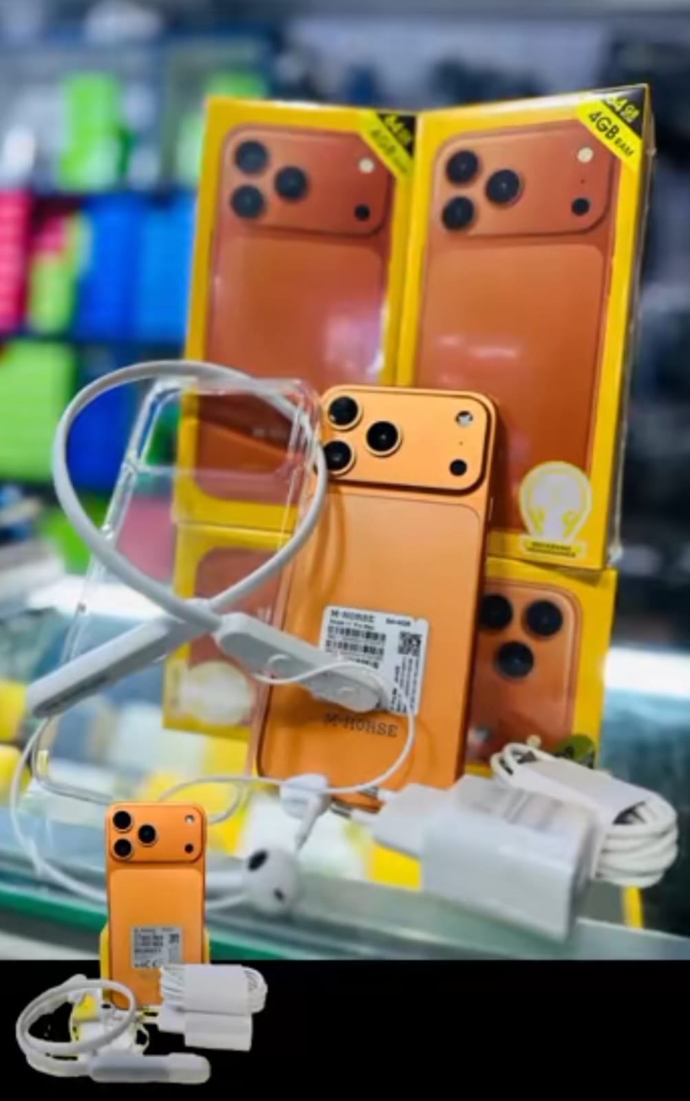 m horse 17 pro max, 6.6 hd+ incell punch hole screen, 4GB RAM + 64GB ROM, 8MP+ 5MP camera, 5000mah battery, android 14 . gift of neckbands included. type c fast charge