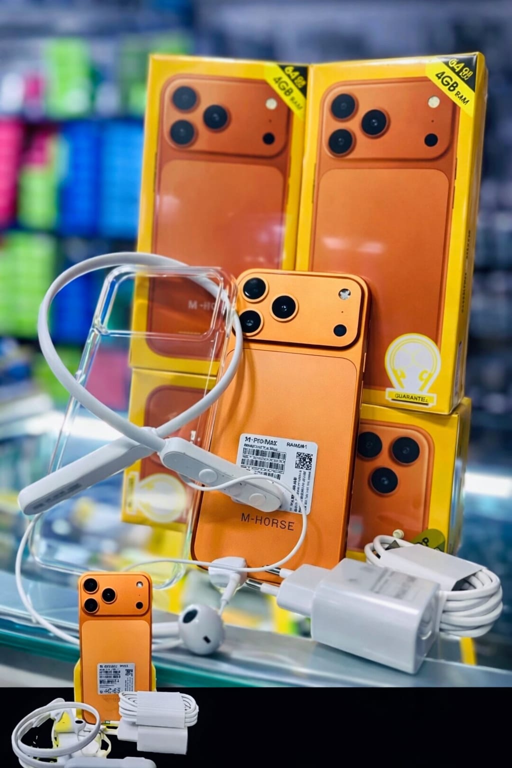 m horse 17 pro max, 6.6 hd+ incell punch hole screen, 4GB RAM + 64GB ROM, 8MP+ 5MP camera, 5000mah battery, android 14 . gift of neckbands included. type c fast charge