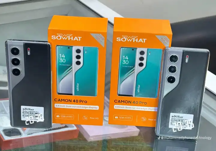 SOWHAT CAMON 40 PRO, 8GB RAM + 128GB ROM, 13MP+ 32MP CAMERA, ANDROID 14, 4G, 8 CORE PROCESSOR, 6.8'' INCELL DUAL CURVED EDGE DISPLAY, DUAL SIM, 5000MAH BATTERY