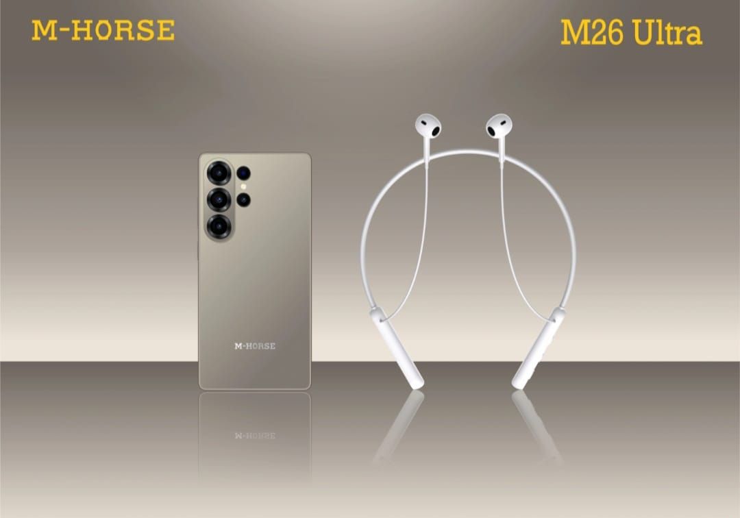 NEW ARRIVAL! M HORSE M26 ULTRA LTE, 6.8 HD+ Incell Full Screen, 5MP + 8MP REAR AI CAMERA,, 4GB RAM+ 64GB ROM , ANDROID 15, WITH FREE ORIGINAL NECKBAND HEADPHONES, PROTECTOR AND COVER,DUAL SIM, 5000MAH