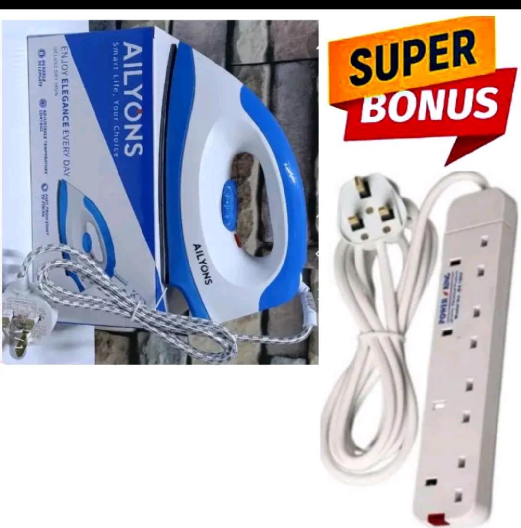 Ailyons Iron box plus free powerking extension with warranty,long lasting iron box with free extension