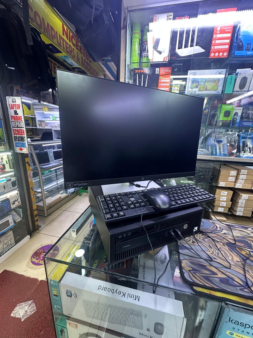 GRADE A EX UK HP DESKTOP 6TH GENERATION 8GB RAM 500 HDD STORAGE AND 24'' MONITOR EDGE TO EDGE KEYBOARD AND MOUSE