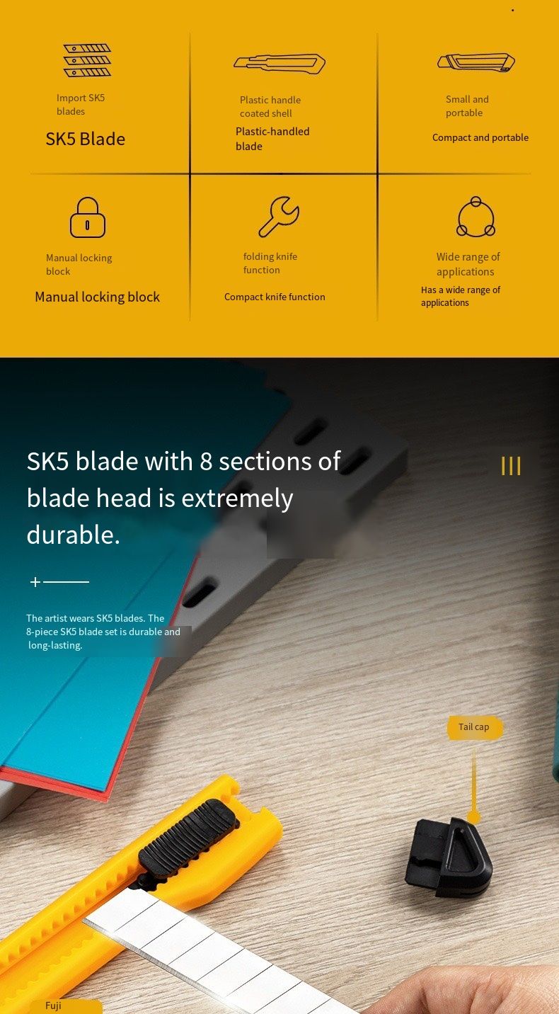 2001 Large-sized Locking Utility Knife for Wallpaper Cutting, Paper Cutting, Handmade Knife, Momentary Knife, Express Delivery Knife