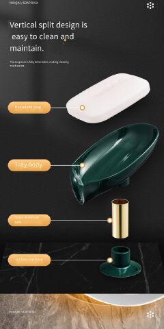 Luxury-Style Soap Box Soap Holder Wall-mounted Drain Rack for Bathroom with No Drilling Magnetic Wall Mount for Water-Resistant Drainage Home Storage Solution